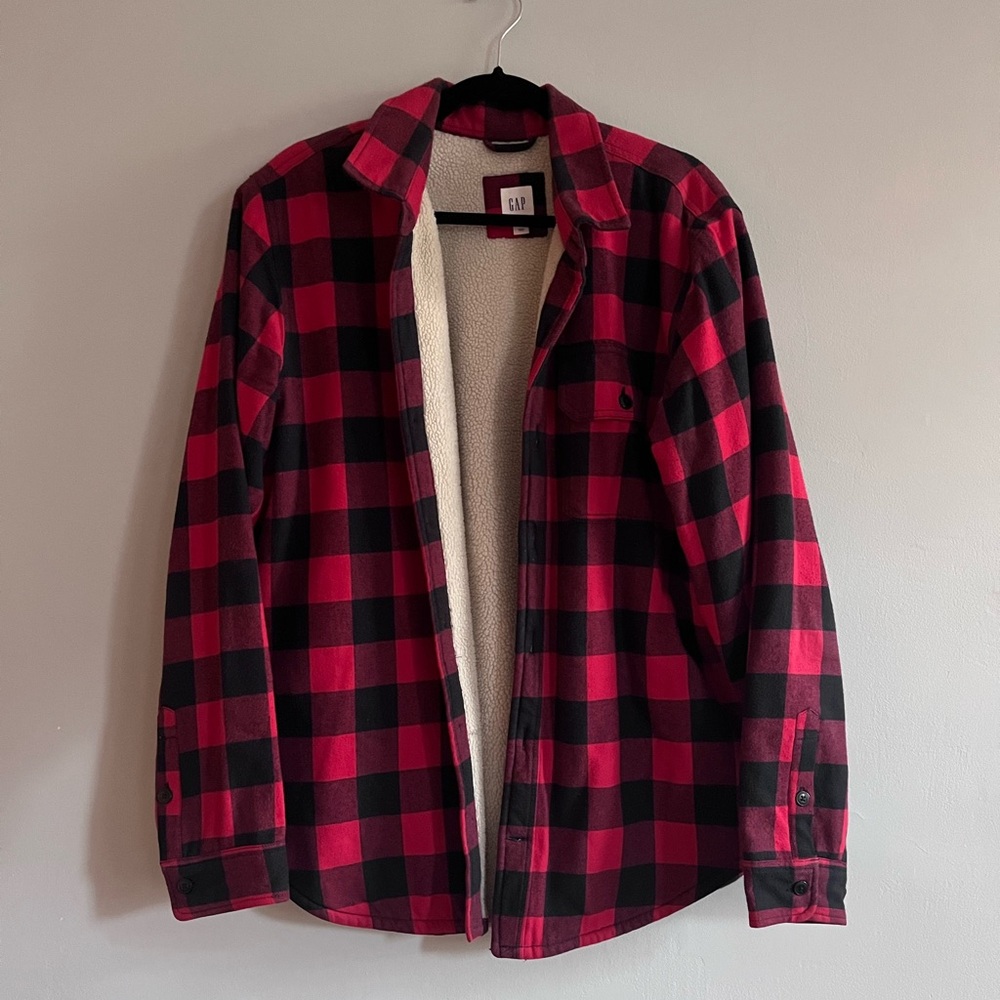 Gap sherpa-lined Buffalo plaid shirt jacket